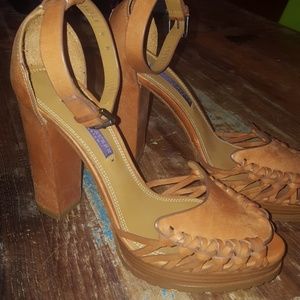 Ralph Lauren tan leather sandals